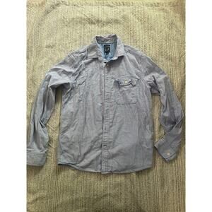Gap casual long sleeve button down blue and red size med